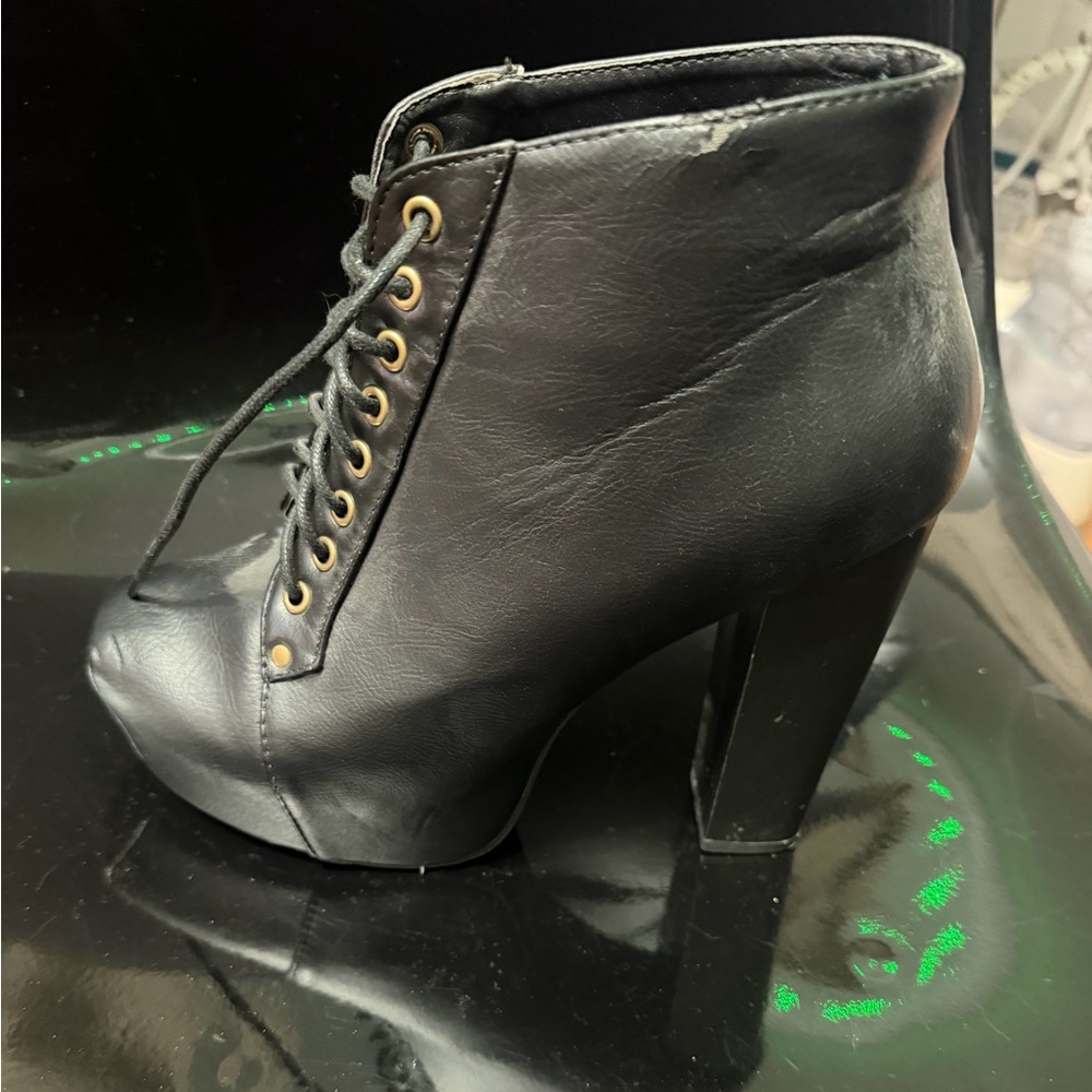 Black High Heel Ankle Boots